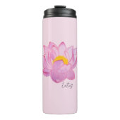 Isotherme Blume-Lotus-Aquarelle Thermosbecher (Vorderseite)