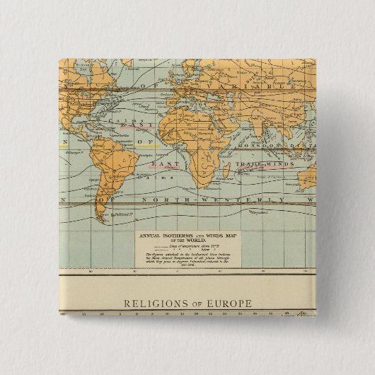 Isotherme, Winde Religions Europa Button (Vorderseite)