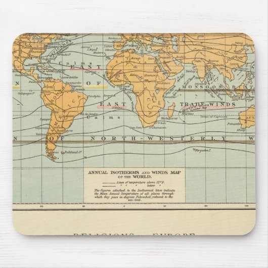 Isotherme, Winde Religions Europa Mousepad (Vorne)