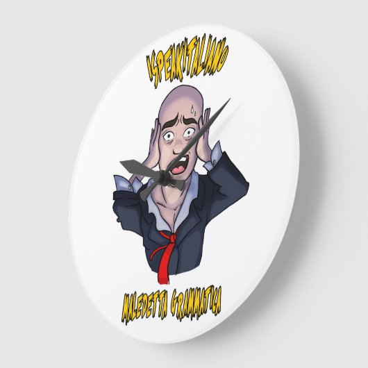 iSpeakItaliano Wall Clock Große Wanduhr (Winkel)