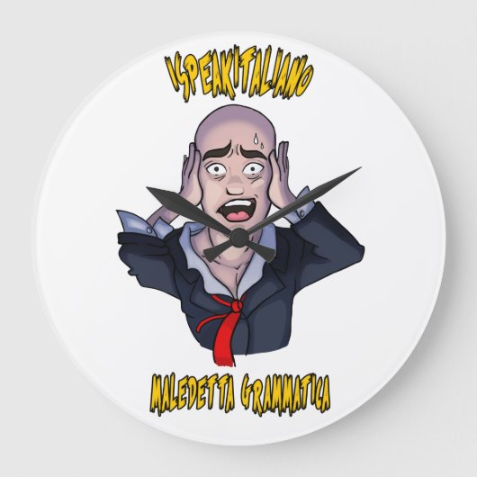 iSpeakItaliano Wall Clock Große Wanduhr (Vorderseite)