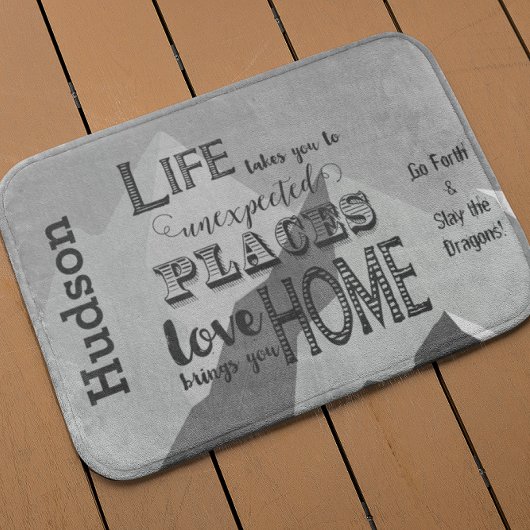 Ispirationelle Quotes Mountain Boys Room Badematte