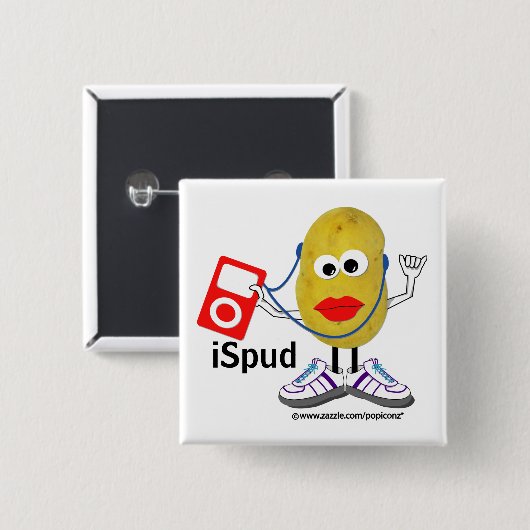"ispud" humorvoller Parodie Knopf Button (Vorne & Hinten)