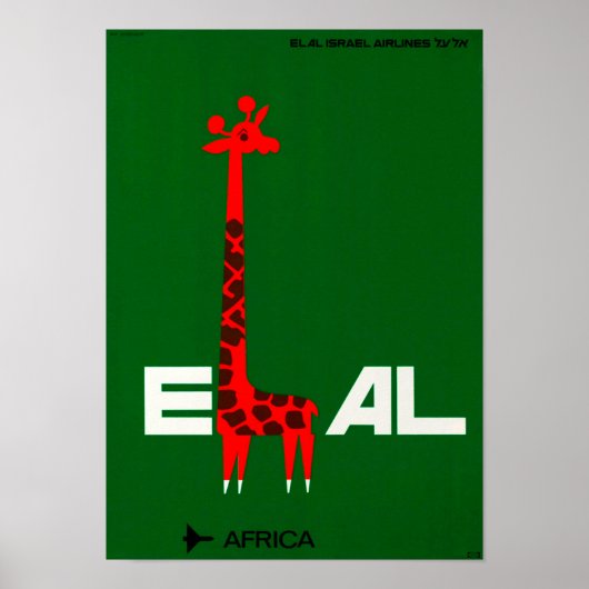 " Israel: 1960er/heute - EL AL Afrika Reise ... Poster (Vorne)