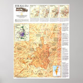 " Israel: 1996 Jerusalem Geschichte MAP ... Poster (Vorne)