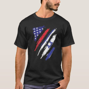 Israel American Grown Flag USA Patriot Heritage Mo T-Shirt