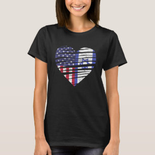 Israel American Grown Heart USA Patriot Heritage T-Shirt
