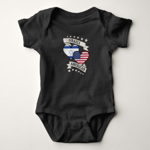 Israel American Heart Flags Israel Amerika Baby Strampler