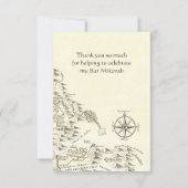 Israel Antike Karte Benjamin Bar Mitzvah Vielen Da (Rückseite)