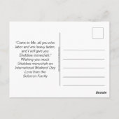 ISRAEL ARBEIT Internationaler Arbeitstag Postkarte (Rückseite)