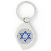 Israel Blue Star von David auf Matte Silver