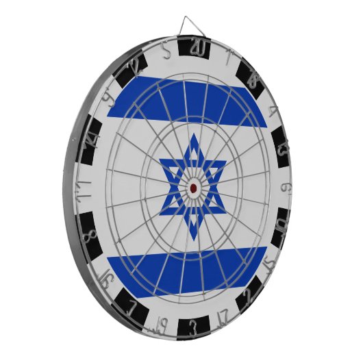 Israel Dartboard & Israeli Flag / Spielbrett Dartscheibe (Vorderseite Links)
