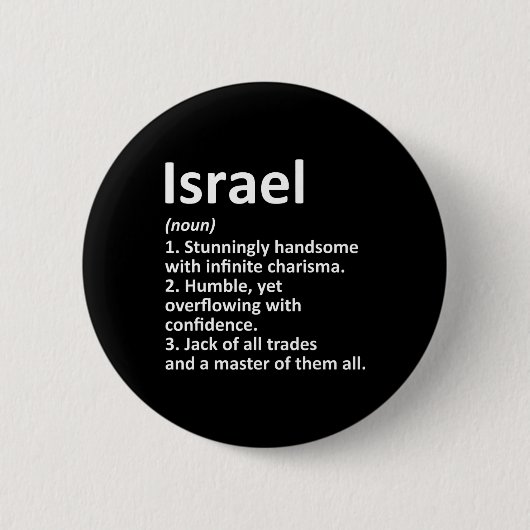 Israel Definition Personalisierter Name Lustiger G Button (Vorderseite)