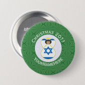 Israel-Engel-Weihnachtsfahne Personalisiert Button (Vorne & Hinten)