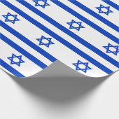Israel Fahne blauen modernen Muster patriotisch Geschenkpapier (Ecke)