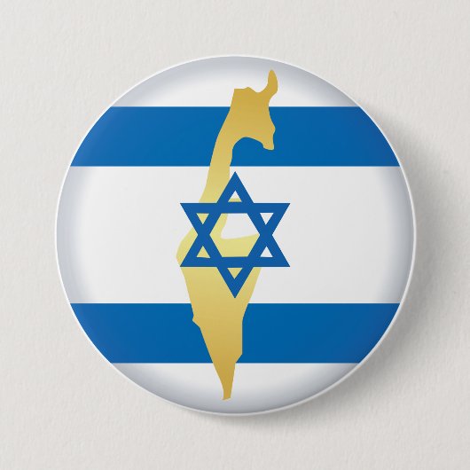 Israel Flag and Map Blue Star of David Emblem Button (Vorderseite)