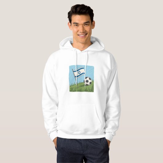Israel flag and soccer ball hoodie (Vorne ganz)