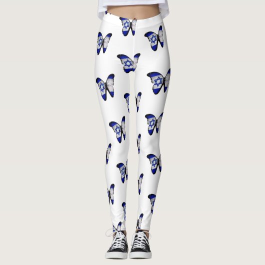 Israel Flag Butterfly Leggings (Vorderseite)