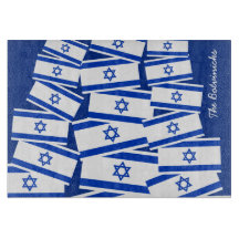 Israel Flag Challah Board - personalisiert