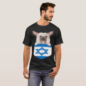 Israel Flag Chinese Crested Dog In Pocket T-Shirt (Vorne ganz)