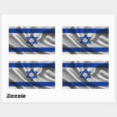 Israel Flag Fabric Rechteckiger Aufkleber (Blatt)
