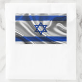 Israel Flag Fabric Rechteckiger Aufkleber (Tasche)