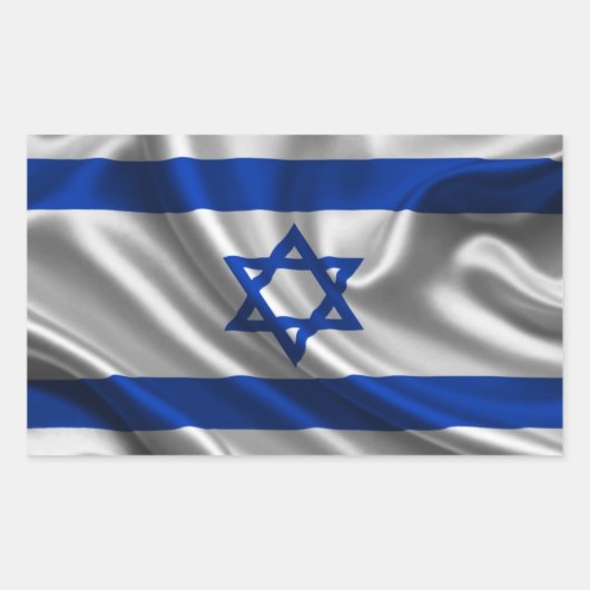 Israel Flag Fabric Rechteckiger Aufkleber (Vorderseite)
