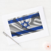 Israel Flag Fabric Rechteckiger Aufkleber (Umschlag)