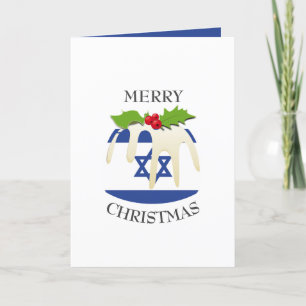 ISRAEL FLAG   festes Pudding   Christmas Feiertagskarte