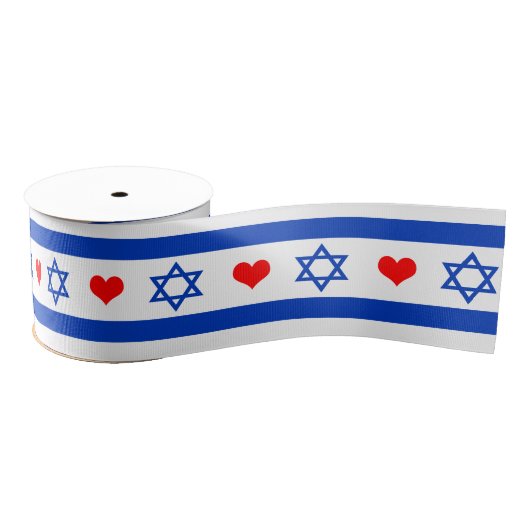 Israel Flag & Herz, Reisen, Urlaub/Sport Ripsband (Spule)