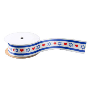 Israel Flag & Herz, Reisen, Urlaub/Sport Satinband