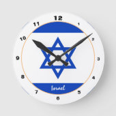 Israel Flag, Israel patriotic Home / design Runde Wanduhr (Vorderseite)
