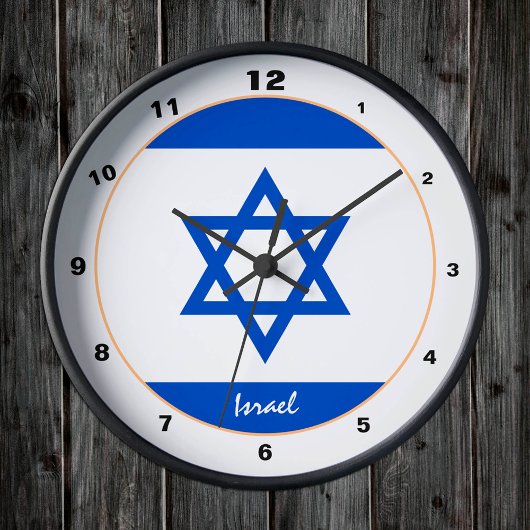 Israel Flag, Israel patriotic Home / design Runde Wanduhr