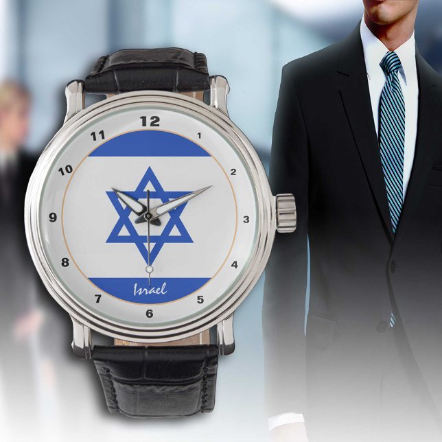 Israel Flag & Israel trendige Mode / Design-Uhr Armbanduhr (Von Creator hochgeladen)