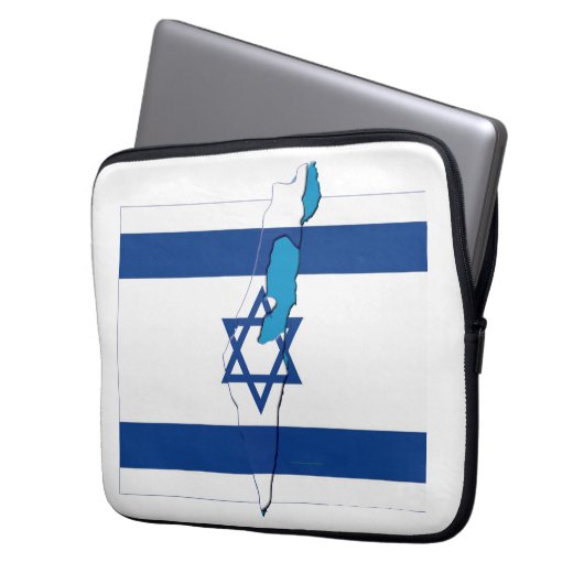 ISRAEL Flag Map Patriotic Computer Laptopschutzhülle (Vorderseite Links)