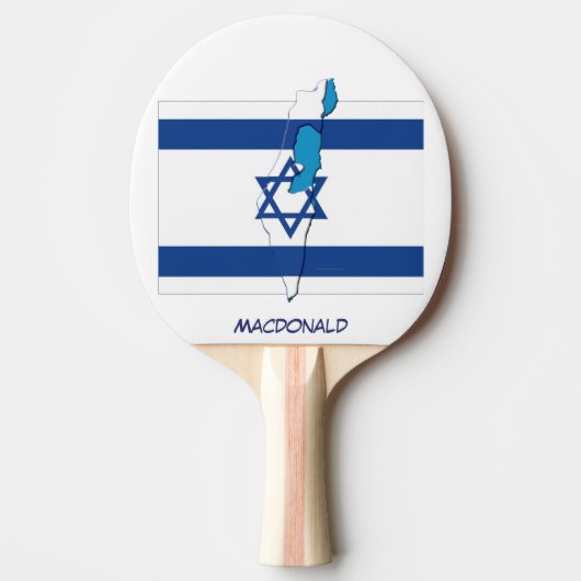 ISRAEL FLAG & MAP Personalisiert Tischtennis Schläger (Vorderseite)