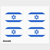 Israel Flag Oval Sticker (Blatt)