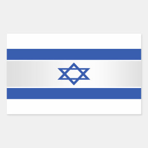 Israel Flag Star von David Blue auf Weiß Rechteckiger Aufkleber
