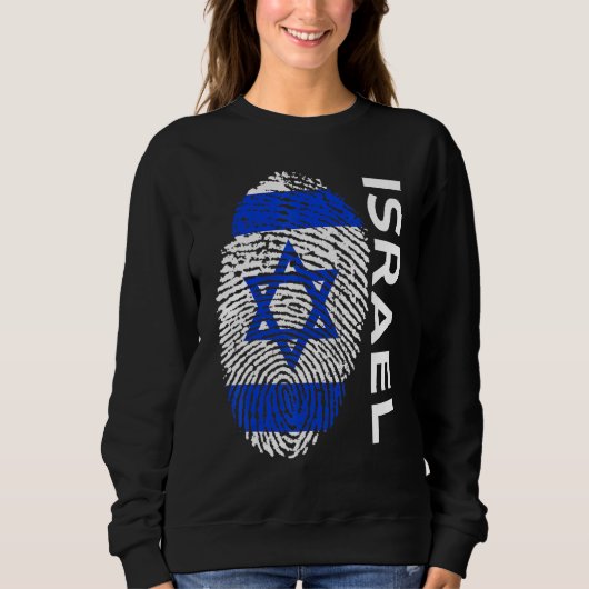 Israel Flag Team Jersey Sleeve T-Shirt Sweatshirt (Vorderseite)