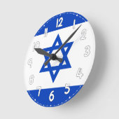 Israel Flag Wall Clock - Flag of Israel Runde Wanduhr (Winkel)