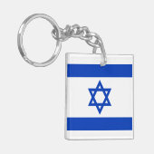 Israel flagblue white modern patriotic schlüsselanhänger (Vorderseite links)
