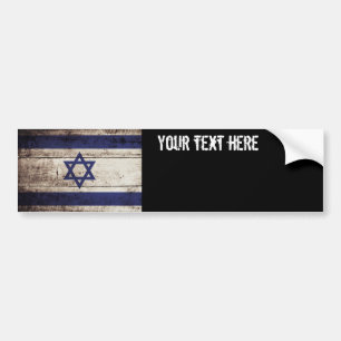 Israel-Flagge auf altem hölzernem Korn Autoaufkleber