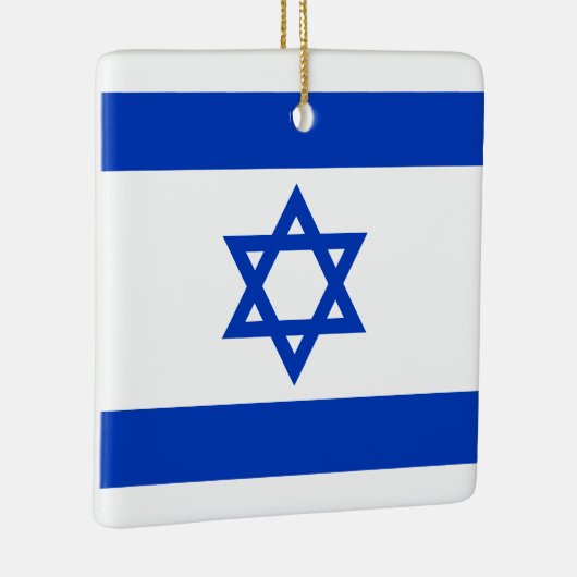 Israel Flagge blau-weiß moderne patriotische Keramikornament (Rechts)