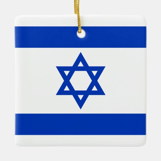 Israel Flagge blau-weiß moderne patriotische Keramikornament (Vorderseite)