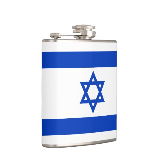 Israel Flagge blau-weiß patriotisch modern Flachmann (Rechts)