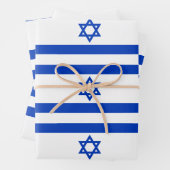 Israel Flagge blau-weiß Star von David Muster Geschenkpapier Set (Beispiel)