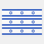 Israel Flagge blau-weiß Star von David Muster Geschenkpapier Set (Vorderseite)
