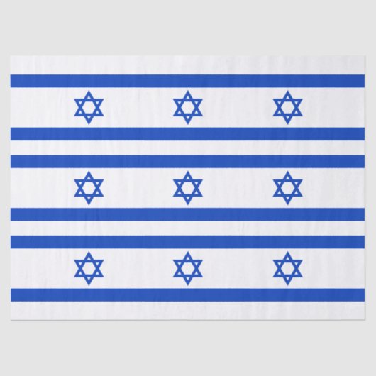 Israel Flagge blau-weiß Star von David Muster Seidenpapier (Vorderseite)