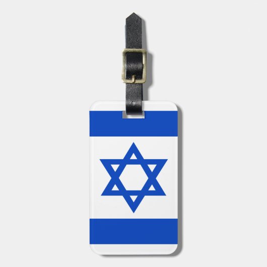 Israel-Flagge blauer Star von David Gepäckanhänger (Vorderseite vertikal)