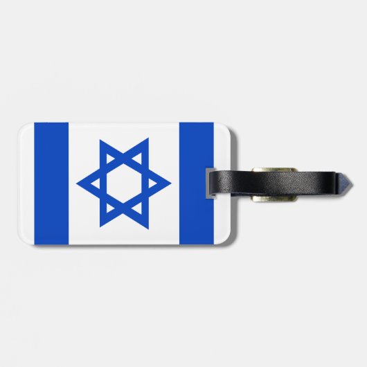 Israel-Flagge blauer Star von David Gepäckanhänger (Rückseite horizontal)